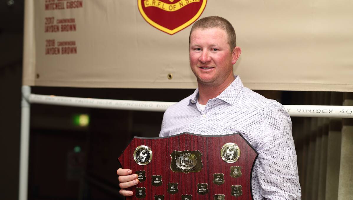 CUP KING: Adam Hall takes home the Woodbridge Cup's player of the year medal. Photo: RS WILLIAMS