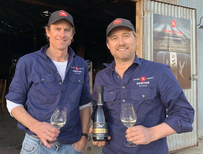 WIZARD OR WINEMAKER: On a roll at the moment, winemaker Drew Tuckwell and Printhie Wines owner Ed Swift. Photo: CONTRIBUTED