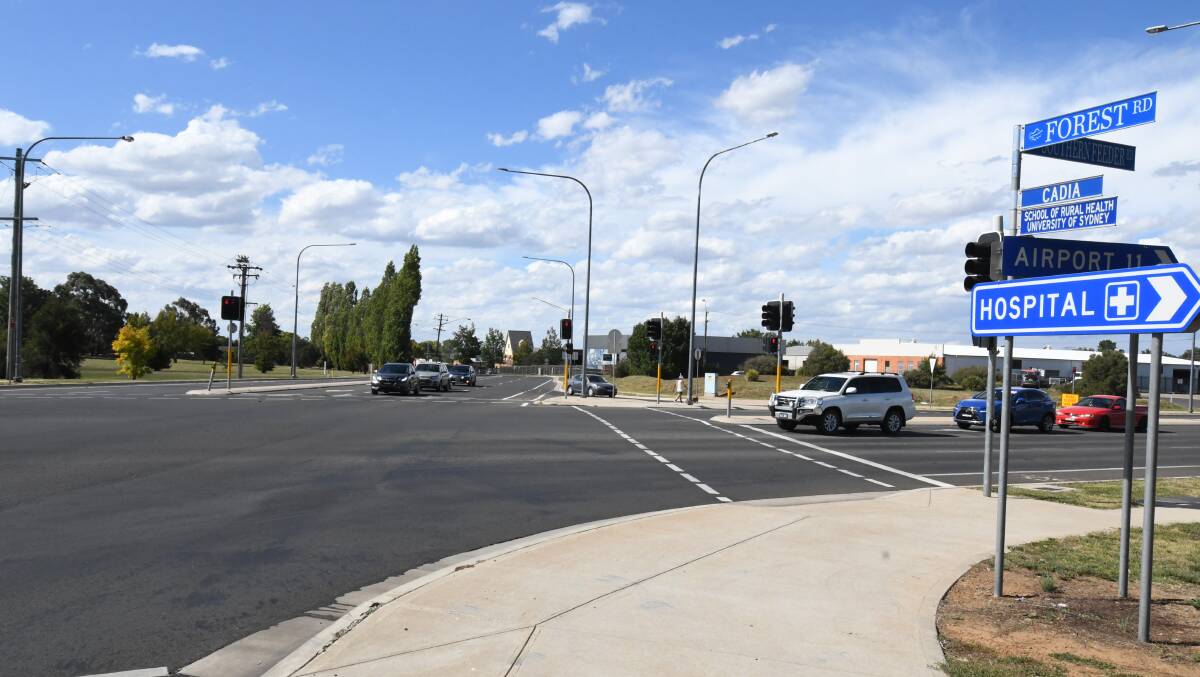 OPTIONS: The intersection at the Southern Feeder Road and Forest Road, where reader Michael Middleton says a light-rail could help service south Orange. 