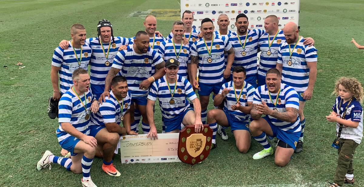 ALL SMILES: Canterbury claimed a second straight Legends of League crown at the Central Coast on Saturday. Photo: LEGENDS OF LEAGUE