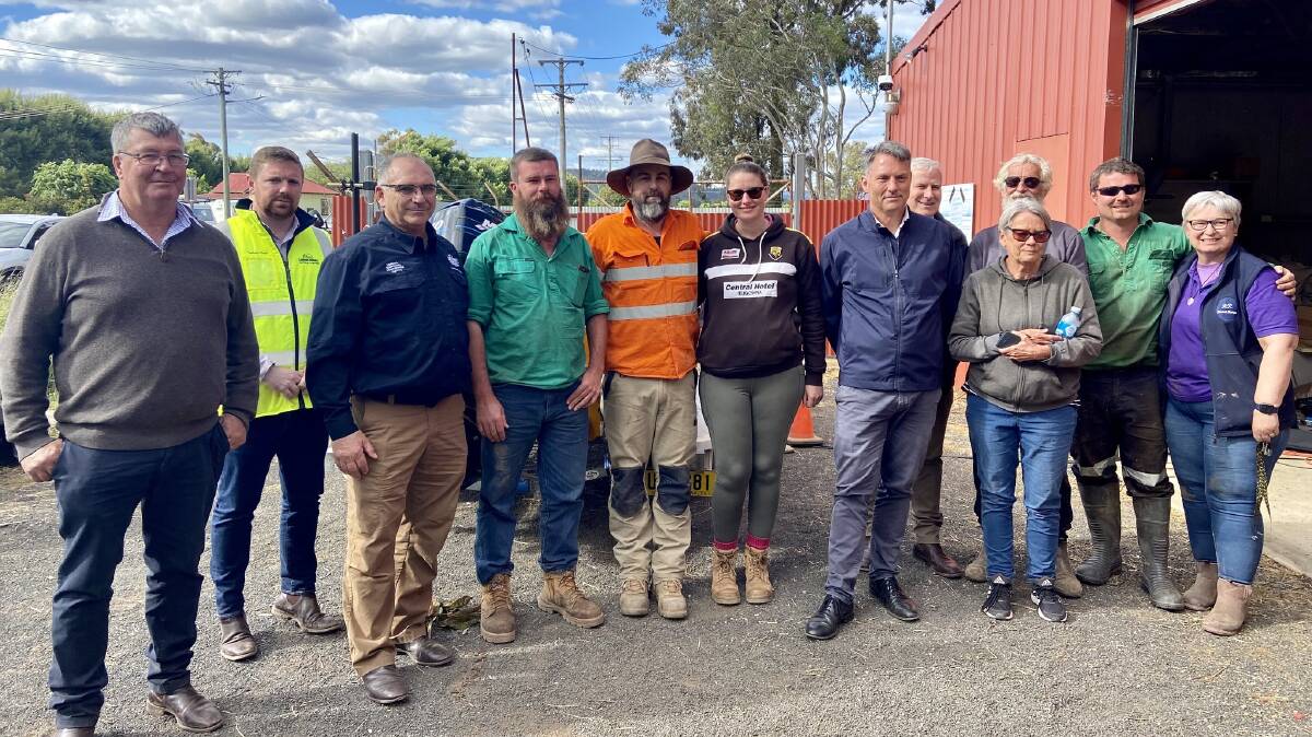 Acting Prime Minister Richard Marles in Eugowra on Wednesday. Picture by Cabonne Council Facebook Page.