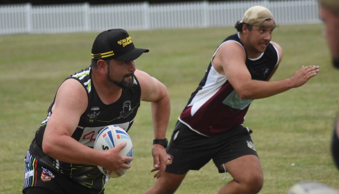 BOWING OUT: Blayney Bears have opted to not field a premier league side in 2021. Pictured is coach Wade Judd and young forward Joey Hobby at training this pre-season. Photo: MARK LOGAN