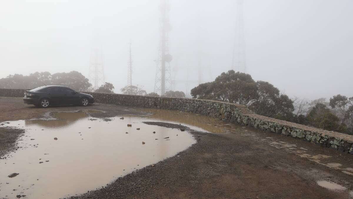 WET CONDITIONS: The view on top of Mount Canobolas last week after the area received nearly 20mm of rain. Photo: CARLA FREEDMAN