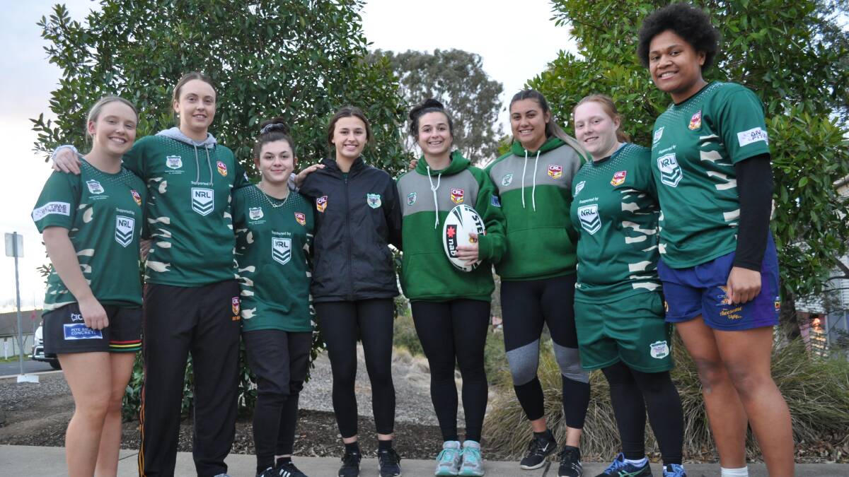 READY TO ROLL: Western academy members (from left) Lailee Phillips, Kaitlyn Phillips, Kiara Sullivan, Molly Hoswell, Demi Chapman, Kayla Hasson, Zarlia Griffiths and Tabua Tuinakauvadra are gearing up for the 2019 WWRL season. Photo: NICK MCGRATH
