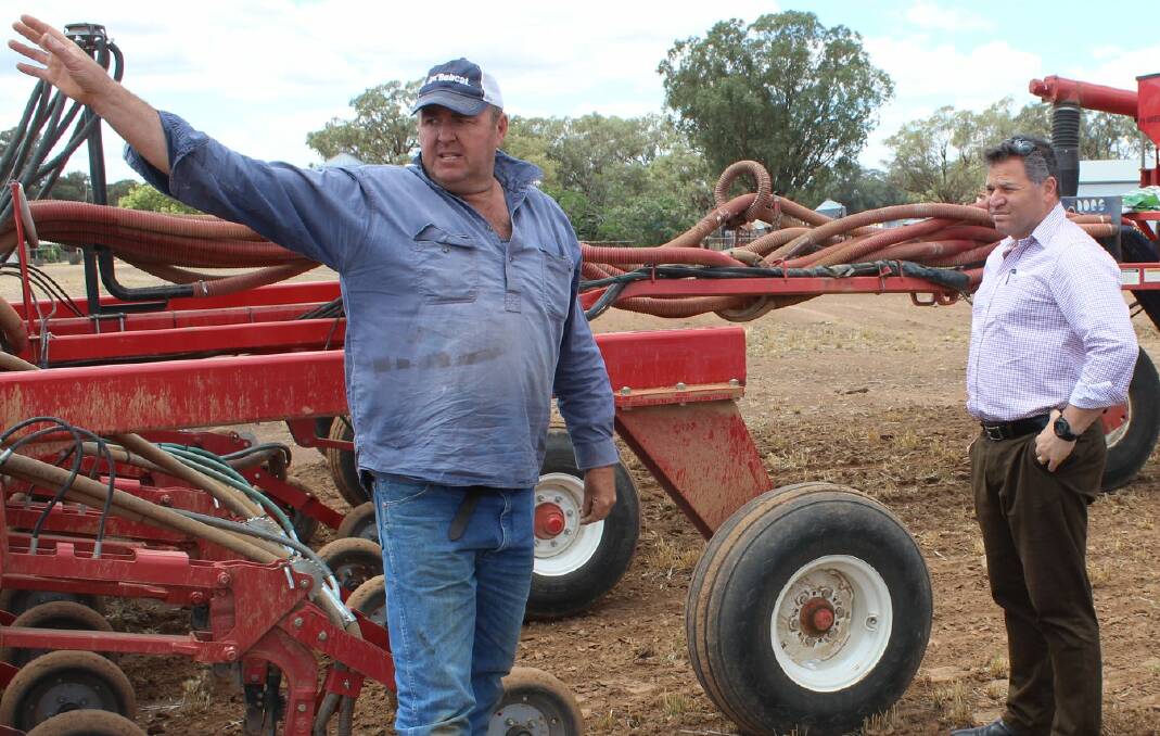IT'S TIME TO LISTEN: Phil Donato with fifth generation farmer Phil Hunter from Yeoval. Photo: CONTRIBUTED 