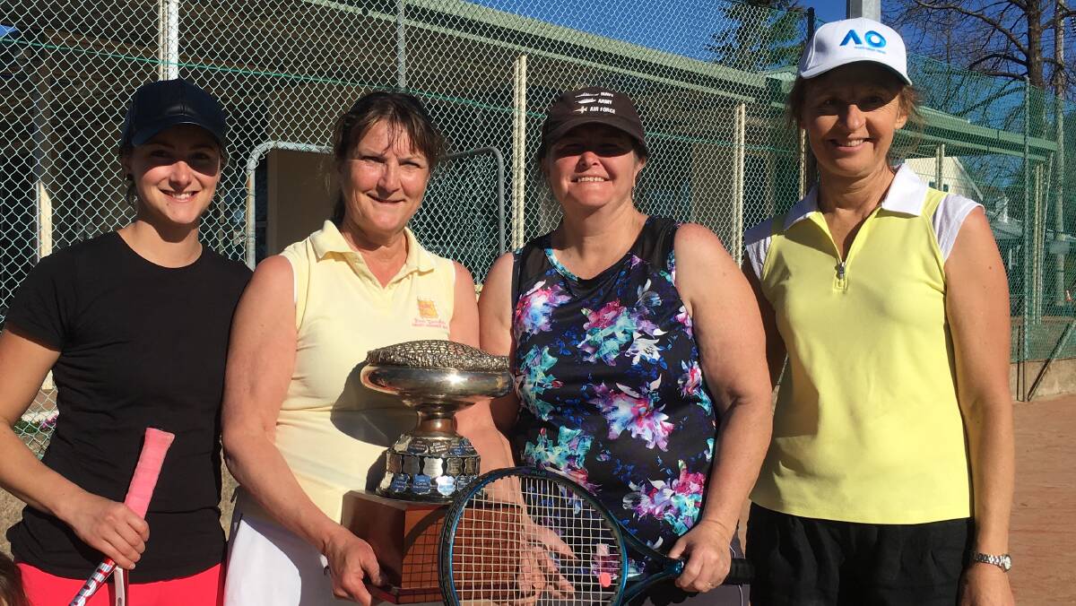 TOO GOOD: Winners of the open ladies doubles event, daughter and mother pair, Meagan Fitzgerald and Chrissie Kjoller, pictured with runners-up, Lindy Crossley and Janet Davenport. Photo: CONTRIBUTED