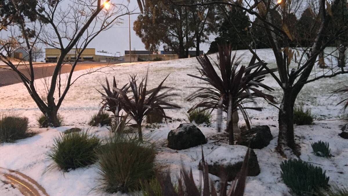 SNOW: There was a decent dusting of snow in Orange overnight. 
