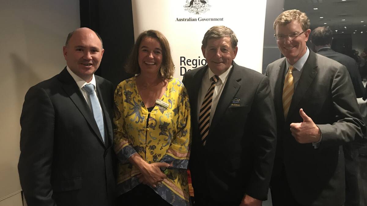 THUMBS UP: Department of Industry's Simon Atchinson, Central West RDA chairman Christine Weston, Orange mayor Reg Kidd and Calare MP Andrew Gee. Photo: CONTRIBUTED