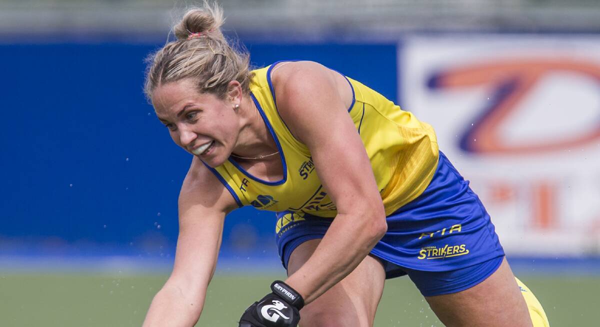 BATTLING: Edwina Bone and the Hockeyroos battled a sluggish start at China but scored three quick goals to ensure victory over the hosts. 