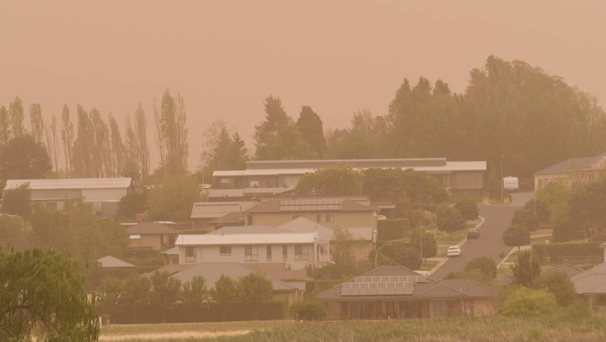 ANOTHER ONE BITES THE DUST: A dust storm blanketed Orange last week, and soil scientist Stephen Cattle says more storms of the like are 'very likely'. Photo: JUDE KEOGH