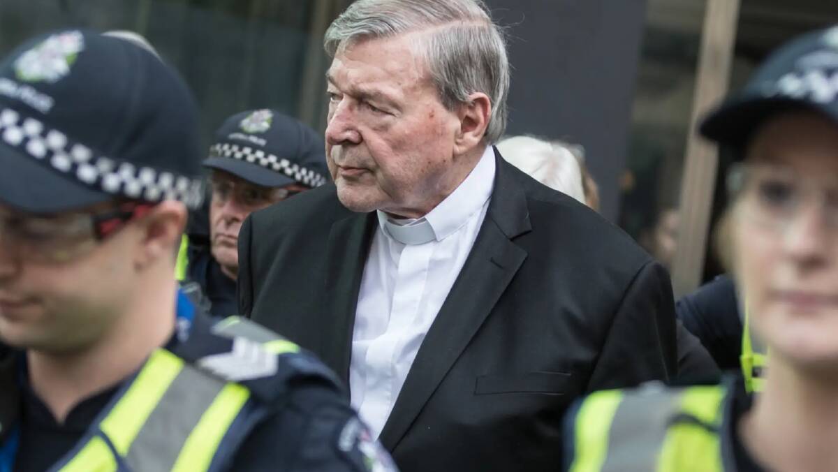 George Pell outside court last year. Photo: Jason South