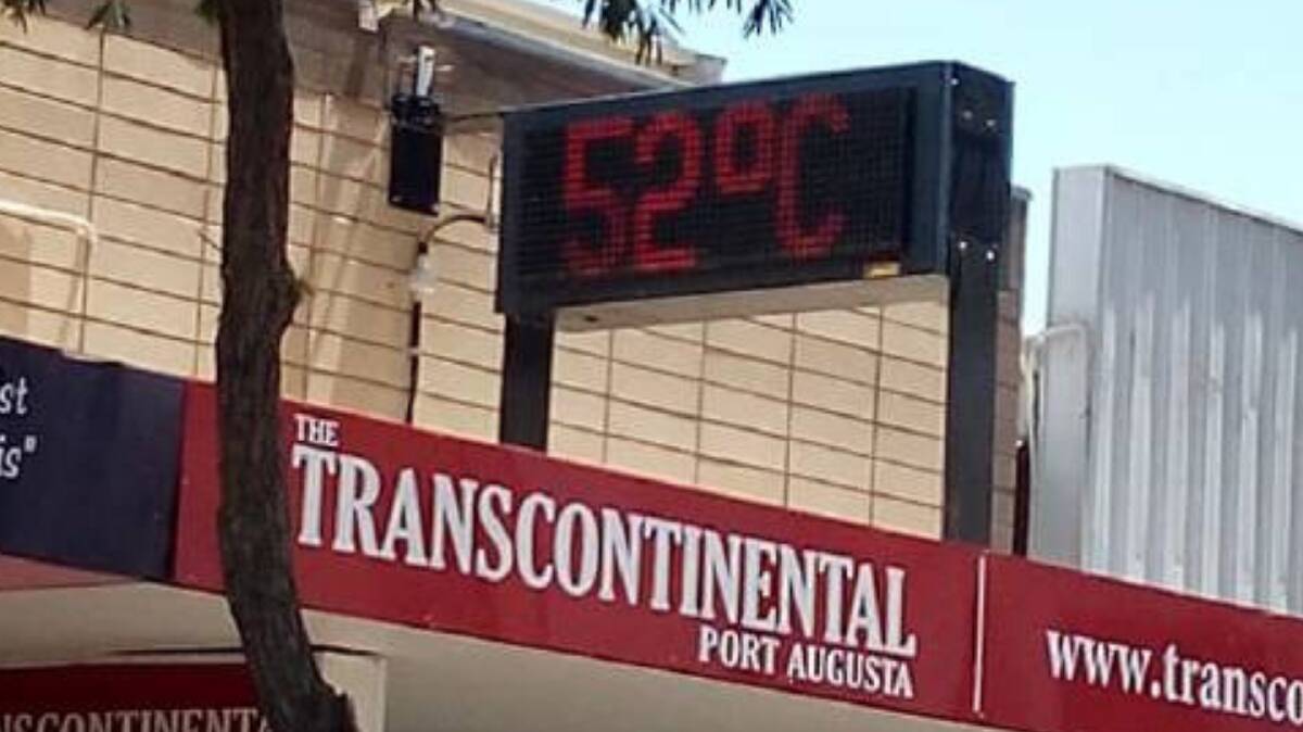 Temperatures hit 52 degrees at 1pm according to The Transcontinental temperature gauge. Photo: Umeewarra Media.