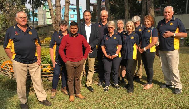 MEETING THE AMBASSADOR: Rotary volunteers Peter Thompson, Jo Wilson, Prakash Aryal, Australian Ambassador to Nepal Peter Budd, Brab Edwards, Mary Brell, Frances Ross, Ruth Barber, Bruce Barber, Geraldine Colless and Rick Colless. Photo: SUPPLIED Volunteers for the Agriculture Rotary Project 2019.