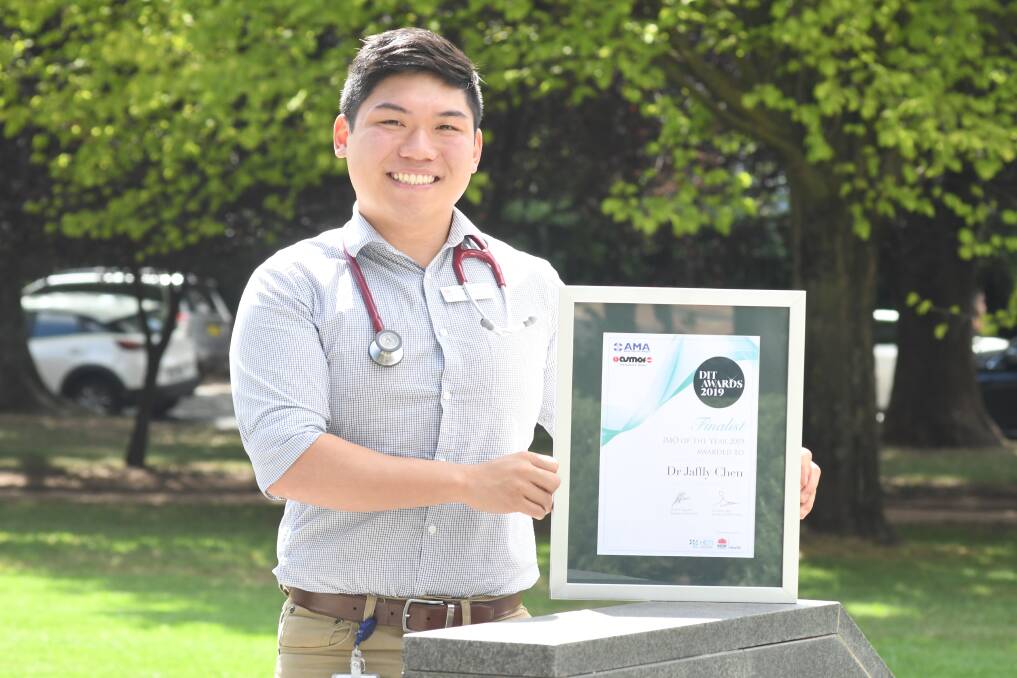DELAYED: Junior Medical Officer finalist Dr Jaffly Chen was due to fly to China this month so he could visit family before starting a scholarship. Photo: JUDE KEOGH