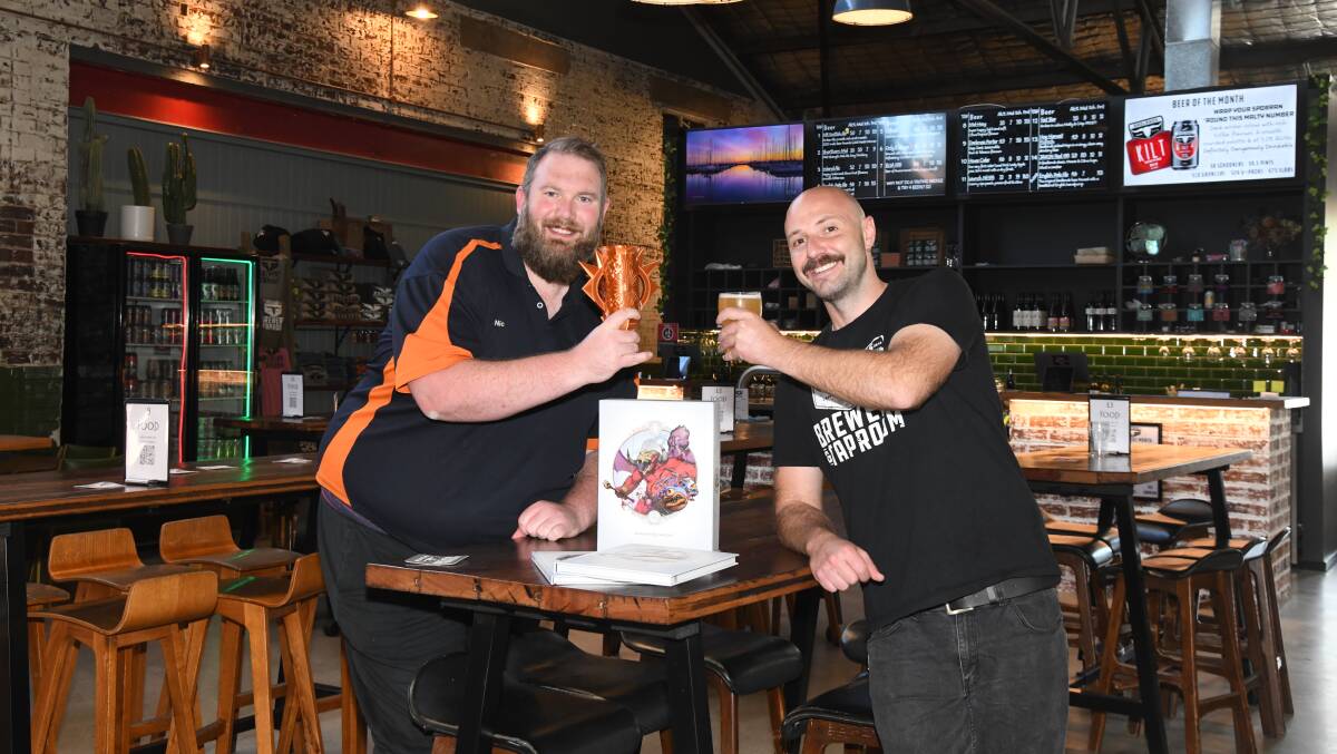 Games n More owner Nic Drage with Badlands Brewery venue manager Sean Fitz-Gerald at the brewery where the games nights will be held. Picture by Carla Freedman
