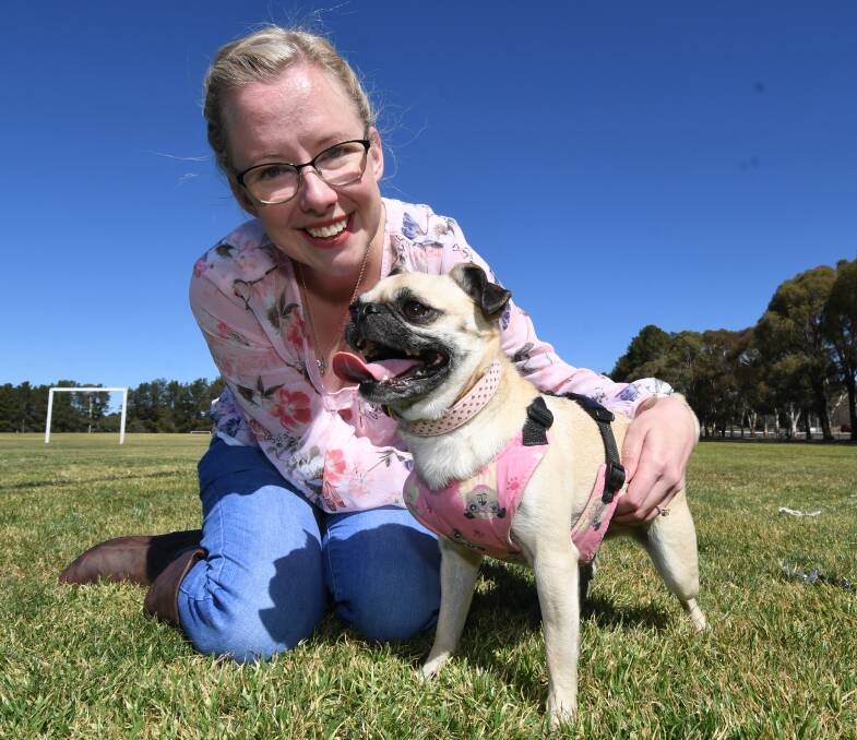 NO WALK: Laura Howarth attended the event with pug Evie each year. Photo: JUDE KEOGH