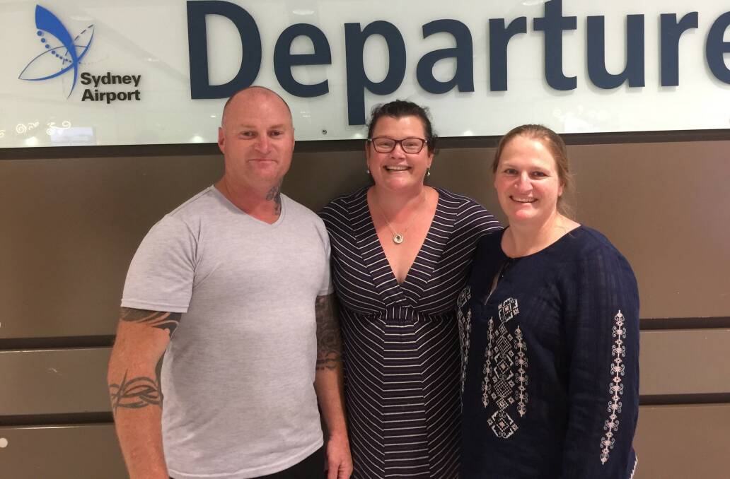 PRACTICAL EXPERIENCE: TAFE NSW Community Services student Scott Dorin, teacher Sharna Dean and student Kelly Rodwell are gaining community services experience in remote and disadvantaged areas of India. Photo: SUPPLIED