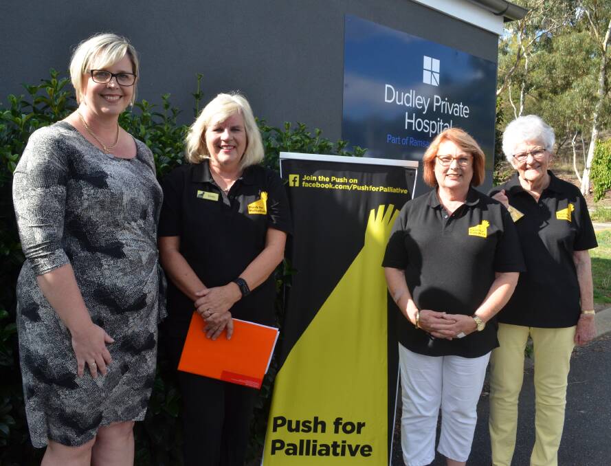 CARE PROPOSAL: Dudley Private Hospital CEO Prudence Buist with Push for Palliative president Jenny Hazelton, Tracy Wilkinson and Jann Hunt. Photo: TANYA MARSCHKE