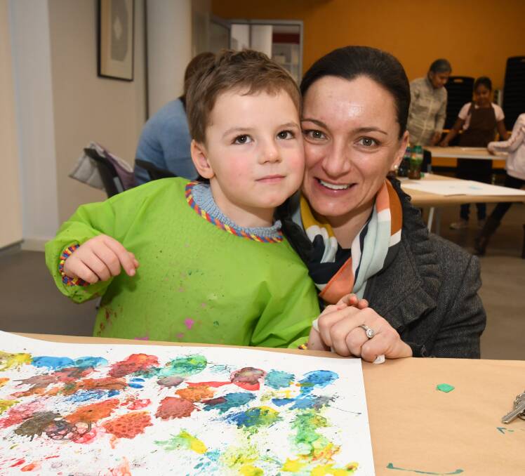 A bubble painting workshop kept children entertained and gave them a creative outlet on Wednesday. Photos: JUDE KEOGH.