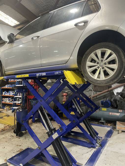 ENGINEERING: A car hoist assembled by Huntsman Engineering. Photo: SUPPLIED