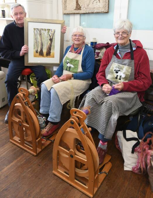 OPEN DAY: Noel McCumstie, Dawn Williams and Anne Jones will display the art and craft they have produced at the Cultural Centre Orange on Saturday. Photo: JUDE KEOGH