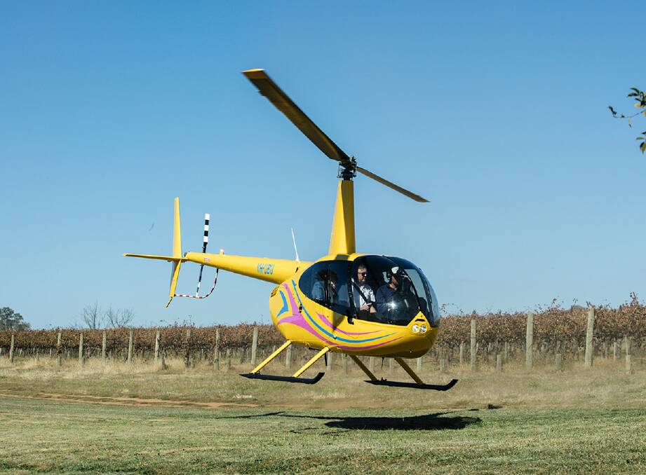 WINERY TOUR: Central West Helicopters is now flying to Printhie. Photo: KIRSTEN CUNNINGHAM PHOTOGRAPHY