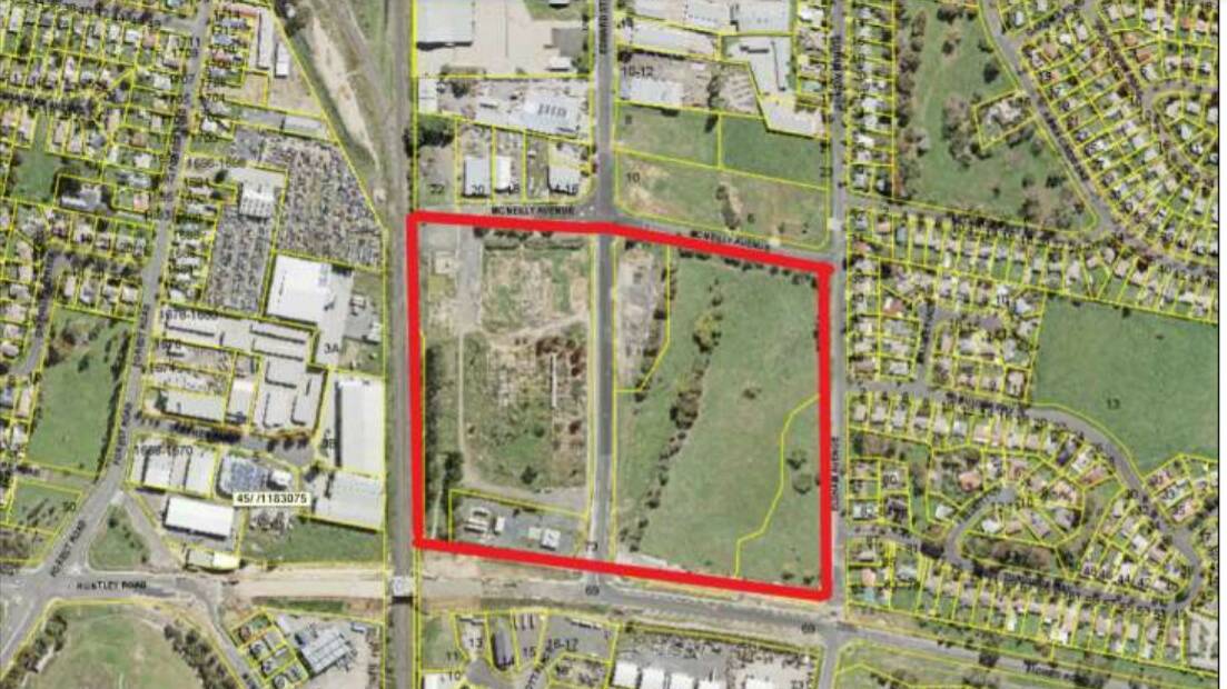 SITE: The Old Saleyards development will cover both sides of Edward Street as shown in the council plan in September, 2021.