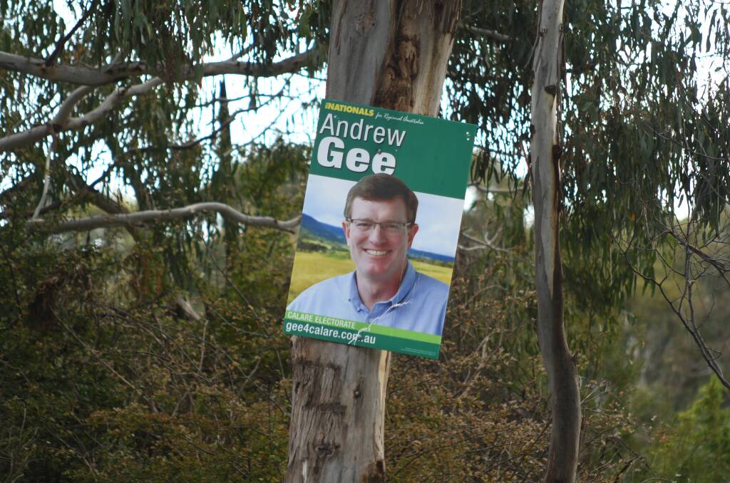 SIGN ISSUES: Several candidates have been notified about signs being nailed and screwed onto trees. Photo: JUDE KEOGH