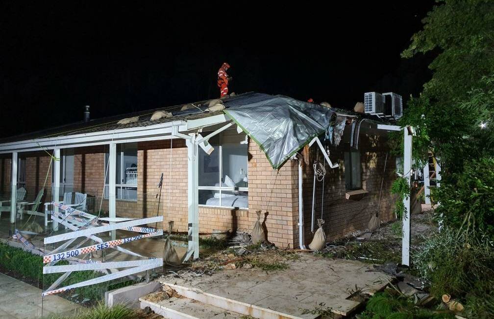 HOUSE DAMAGED: One of the houses Orange City SES has responded to for storm-related roof damage. Photo: SUPPLIED