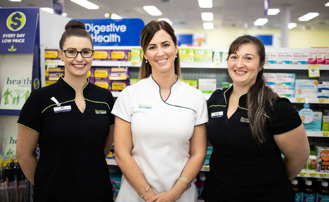AWARD WINNER: Blooms The Clemist's Orange retail manager Erin Long, with Melanie Moses and Nicole Said. Photo: SUPPLIED