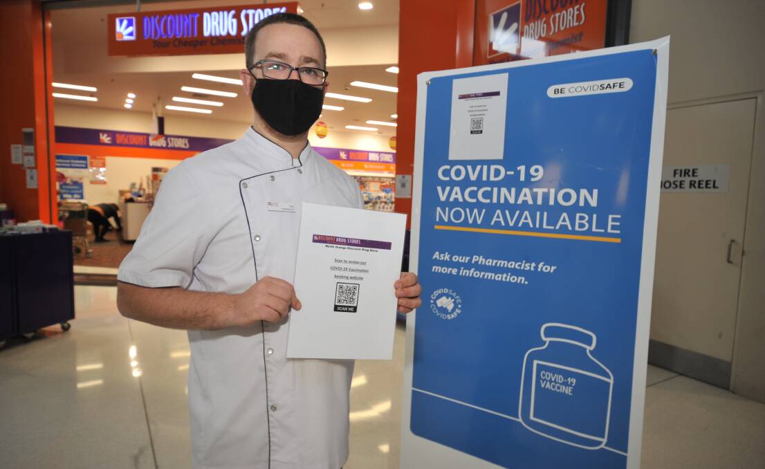 COVID VACCINATIONS: North Orange Discount Drug Store pharmacist in charge Tim Denham is offering vaccinations. Photo: JUDE KEOGH