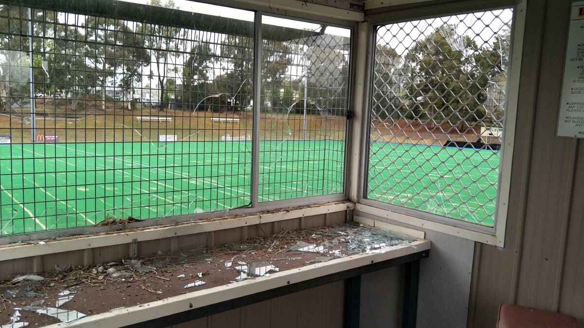 ONGOING PROBLEM: The inside the tower where a door was damaged and four windows were smashed by two boys who were caught in the act on Sunday and were cautioned by police. Photo: SUPPLIED