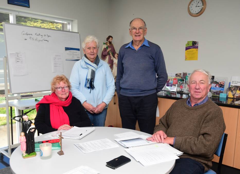 HOUSING HELP: Vinnies regional president Christine Worley, Jan Hayes, Col Parsons, and conference president Tony Davidson met in Orange on Tuesday. Photo: JUDE KEOGH 