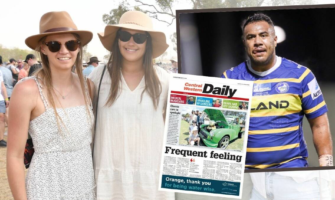A LOOK BACK: Jodie Annis-Brown and Jess Milnes at the A Day on the Green concert at Heifer Station and (inset) Siosaia Vave in Parramatta colours. The former NRL prop left Blayney before playing a game in 2020. 