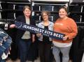 RELOCATING: Jeanswest employees Amanda Selwood, Robyn Travis, Jessica Thompson. Photo: JUDE KEOGH
