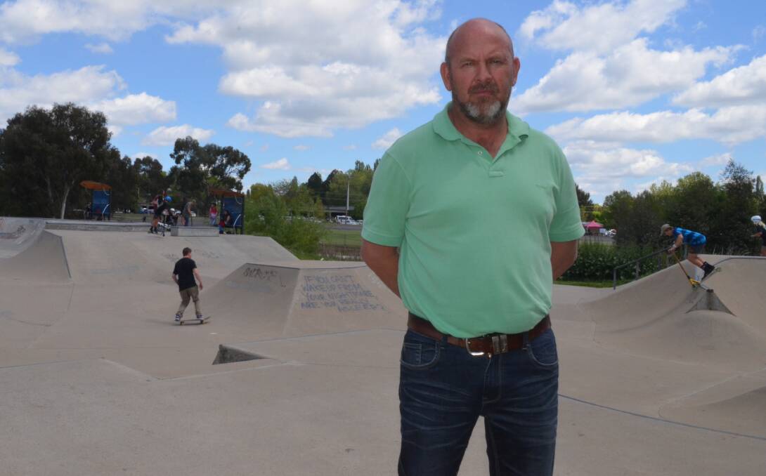GRAFFITI CRACK DOWN: Orange councillor Jason Hamling wants CCTV installed at the skate park. 