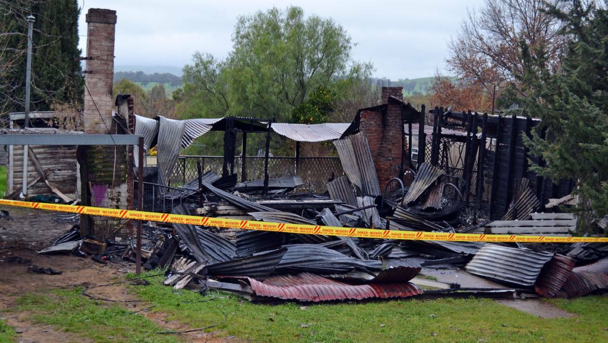 ARSON: The remains of a house that was set alight in Short Street, Cowra.