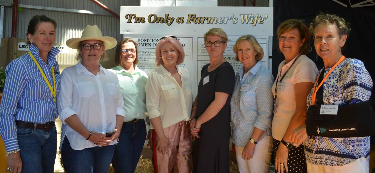 MORE THAN WIVES: Education section chairwoman Kerry Wickson, MC Sally Bryant, Sal Morse, Anne Edwards, Pip Smith, Cathie Colless, Kate Gadsby and Bobbie Marriott.