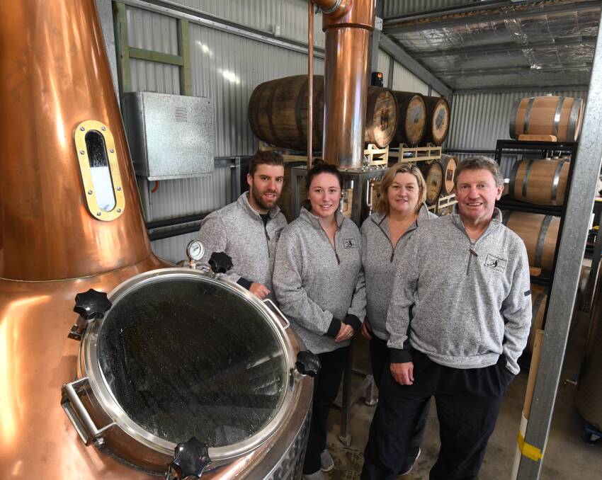 FAMILY AFFAIR: Nick and Kylie Smith and Dorothy and Tony Jones from Jones and Smith Distillery. Photo: JUDE KEOGH