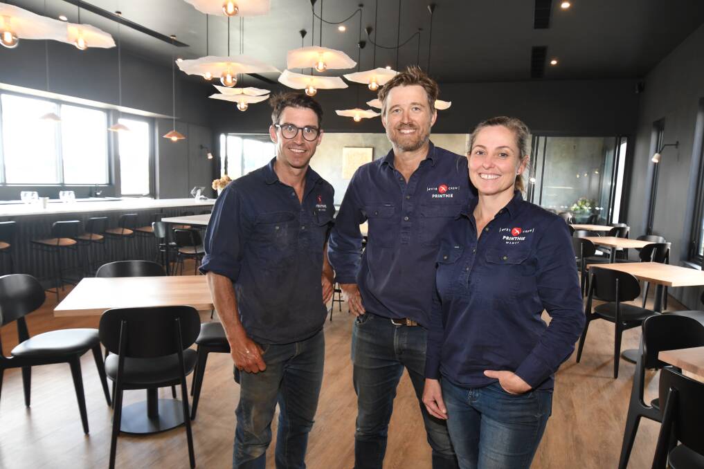 READY TO OPEN: Printhie's Dave, Ed and Emily Swift are opening their Cellar Door and restaurant Printhie Dining. Photo: JUDE KEOGH