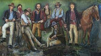 BUSHRANGERS: A painting of Ben Hall and the Gardiner Gang. 