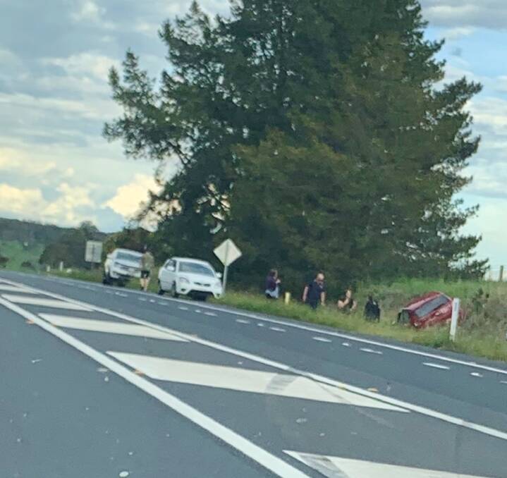 WOMAN INJURED: Police from Central West Police District are investigating after a car and truck crashed on the Mitchell Highway at Shadforth on Wednesday. Photo: SUPPLIED