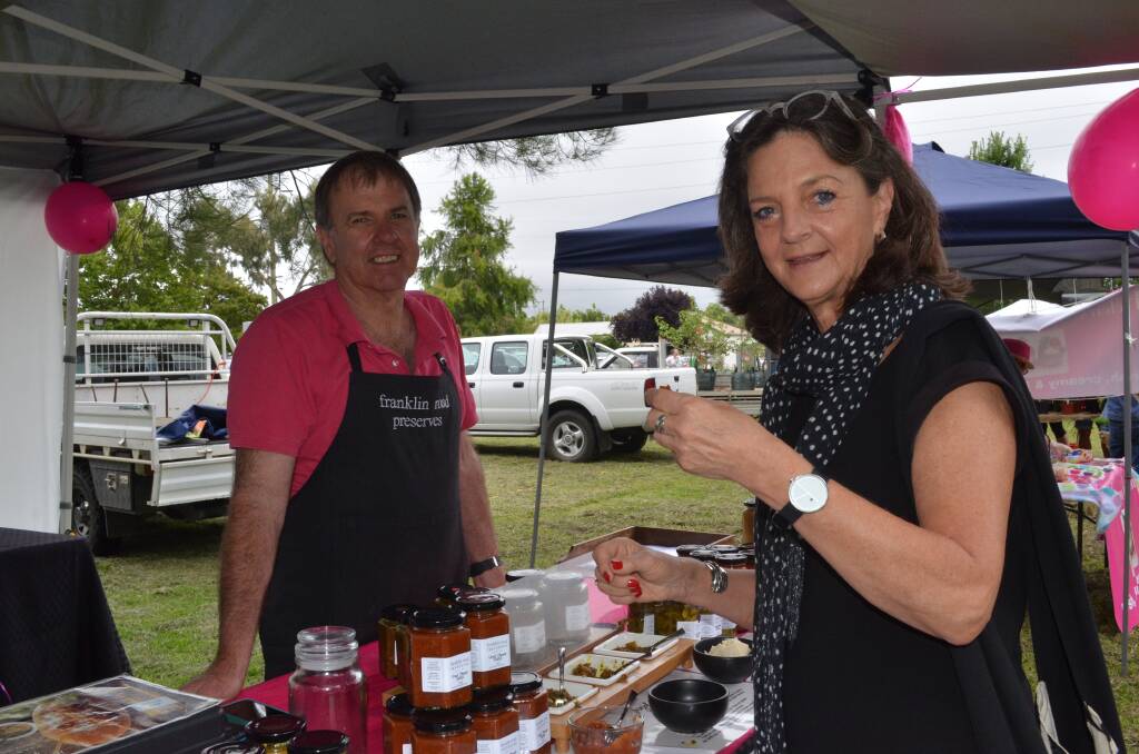SAMPLING THE FLAVOURS: Richard Dowling from Franklin Road Preserves with Pamela Brown. 