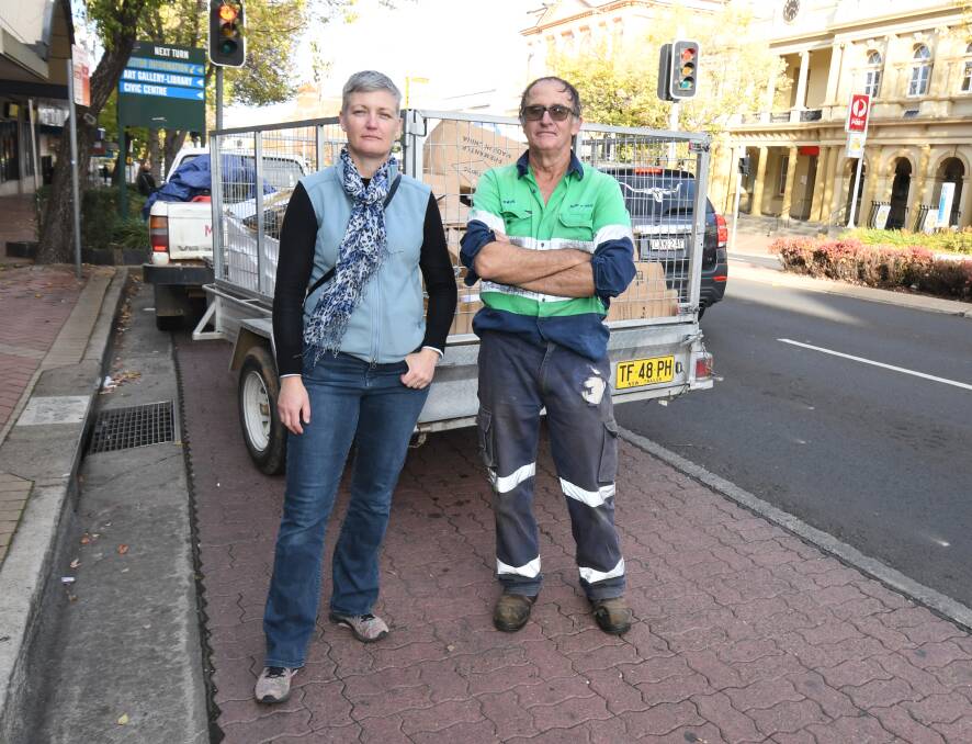 PARKING CRACKDOWN: Councillor Joanne McRae and Dave Roberts are urging people not to park in loading zones. Photo: JUDE KEOGH