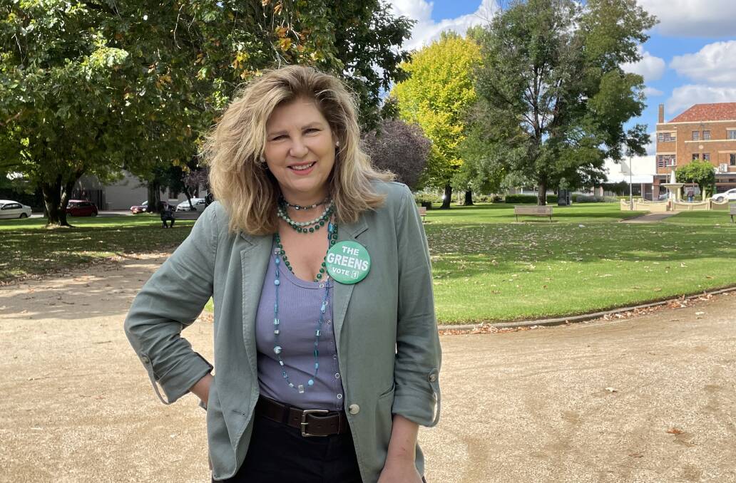 SOCIAL AND CLIMATE AGENDA: Kay Nankervis was announced as the Australian Greens candidate for Calare at Robertson Park on Friday. Photo: TANYA MARSCHKE