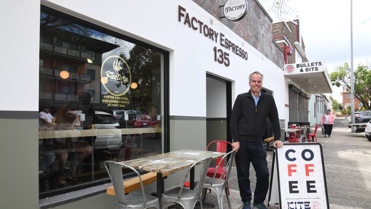 Factory Espresso co-owner Nick Gleeson outside the lighter and brighter cafe. Picture by Carla Freedman