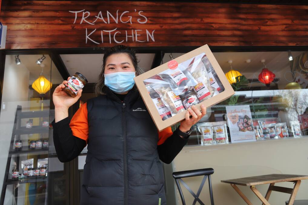 WORKING HARD: Trang's Kitchen owner Trang Le is selling sauces, take-away food and food and sauce packs to keep the business going through the lockdown. Photo: CARLA FREEDMAN