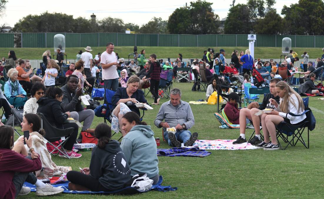 Families from across Orange and further afield gathered at Wade Park to ring in 2021 on Thursday. Photo: JUDE KEOGH: 1231jknye25