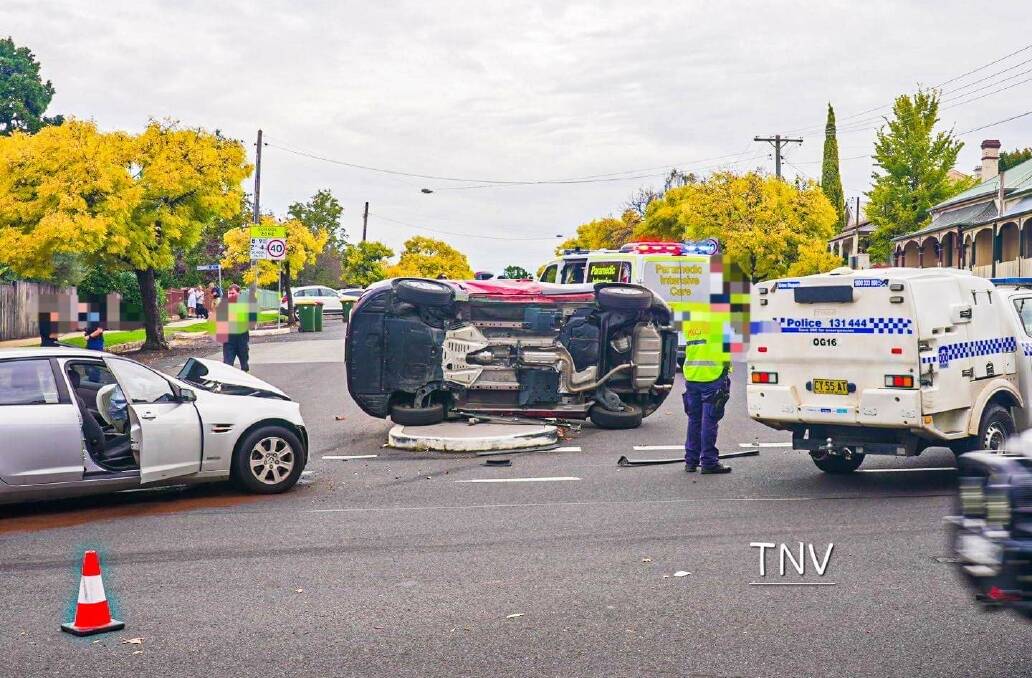 Emergency services were called to a crash at the intersection of March and Sale streets in Orange on Monday afternoon. Picture by Troy Pearson TNV