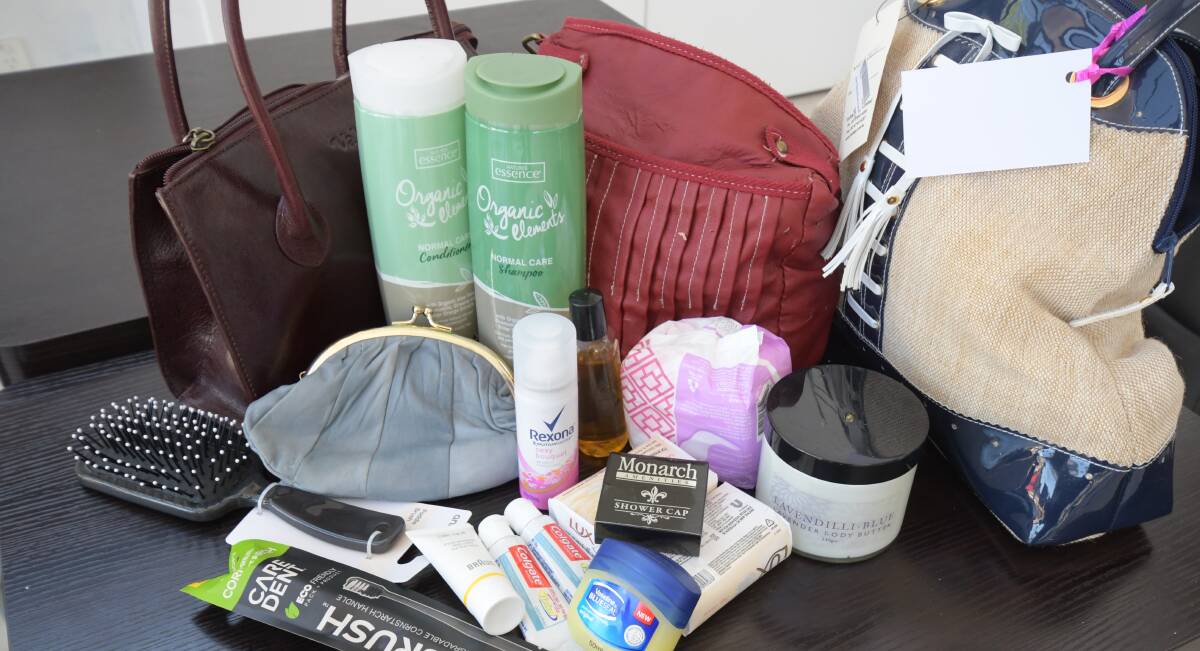 CHRISTMAS APPEAL: Items that have been donated for Share the Dignity's handbag campaign to help women who would not otherwise have access to sanitary items. Photo: JUDE KEOGH